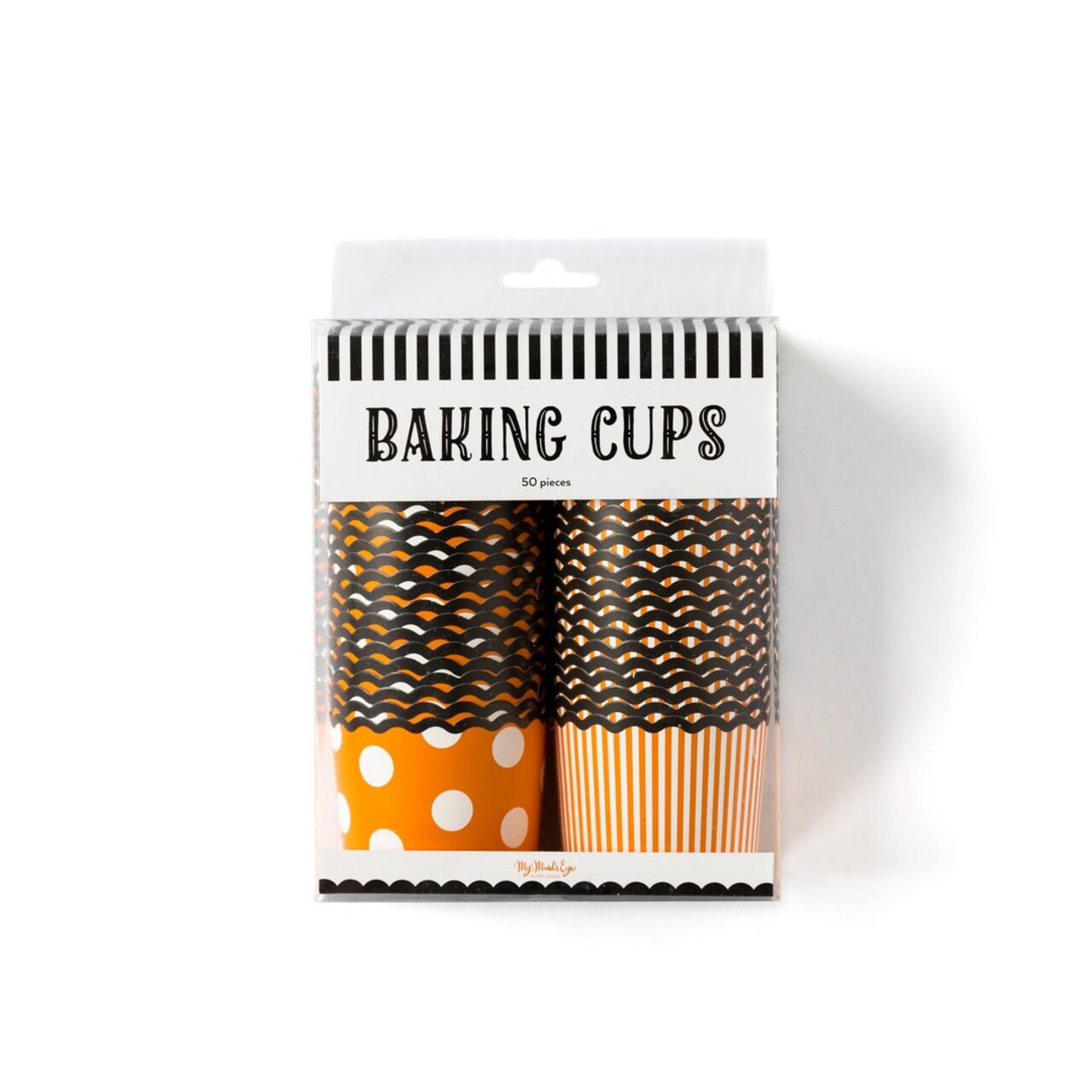 Halloween Snack Cups 50 Pack – Orange & Black Dot & Stripe Party Treat Holders for Candy, Popcorn, & Baked Goods